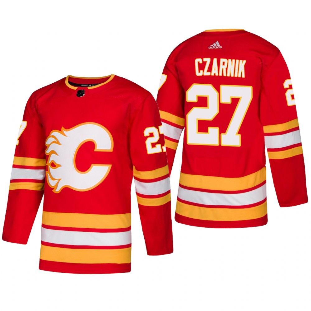 Men's Calgary Flames Austin Czarnik #27 2018-19 Alternate Reasonable Adidas Jersey - Red