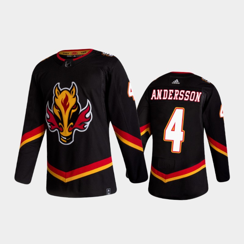 Men's Calgary Flames Rasmus Andersson #4 Reverse Retro 2020-21 Black Jersey