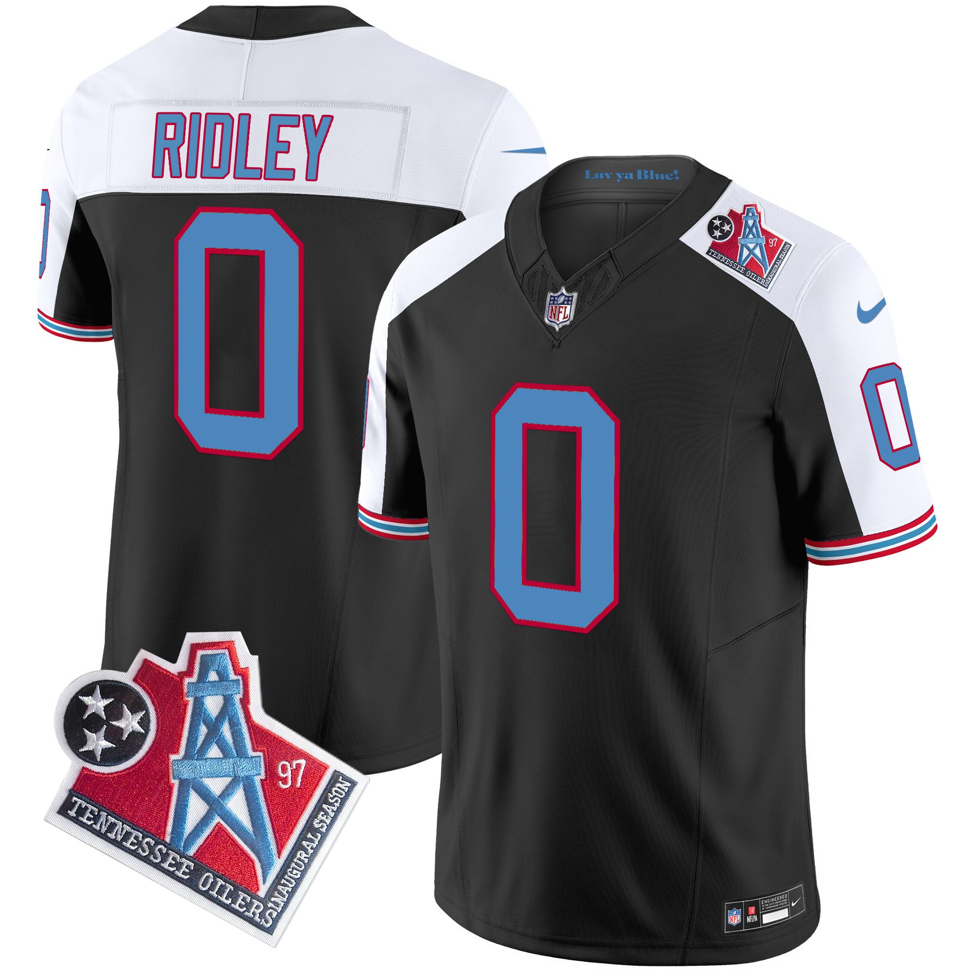 Men's Calvin Ridley Tennessee Titans 1997 Throwback Limited Vapor Limited Black Alternate Jersey - All Stitched