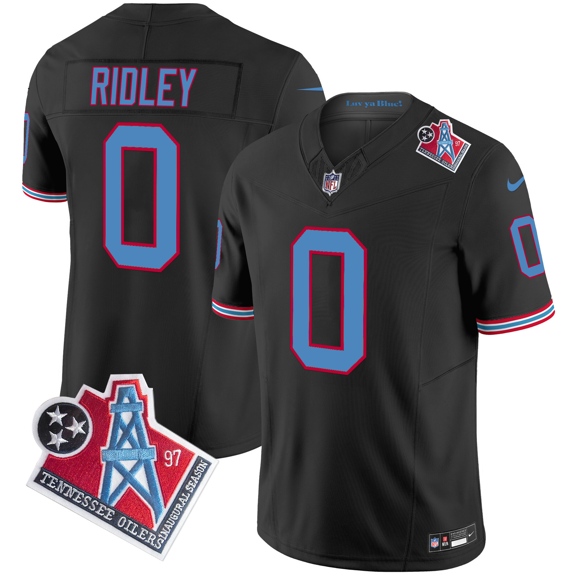 Men's Calvin Ridley Tennessee Titans 1997 Throwback Limited Vapor Limited Black Jersey - All Stitched