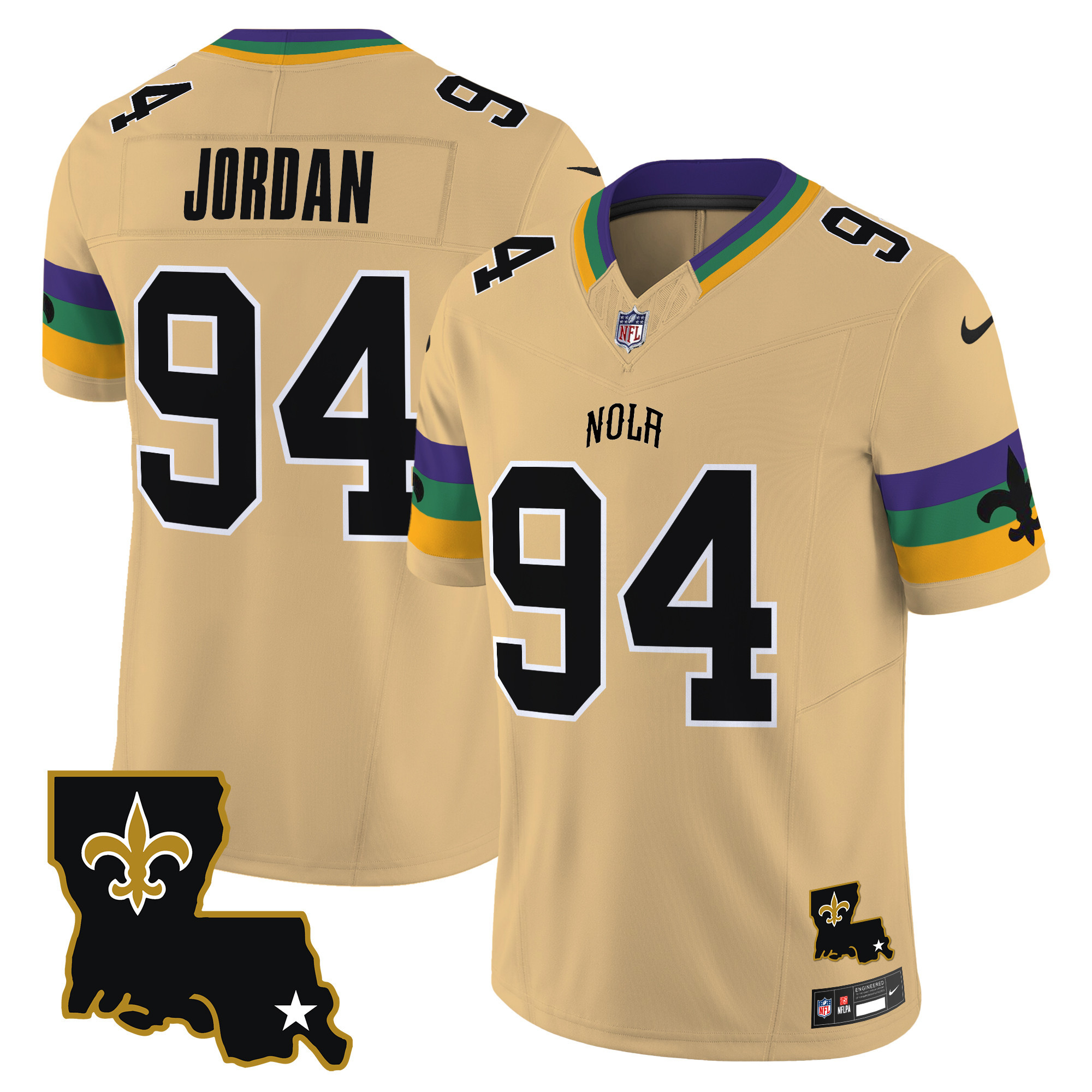 Men's Cameron Jordan New Orleans Saints 2024 New Orleans City Vapor Limited Gold Jersey - All Stitched