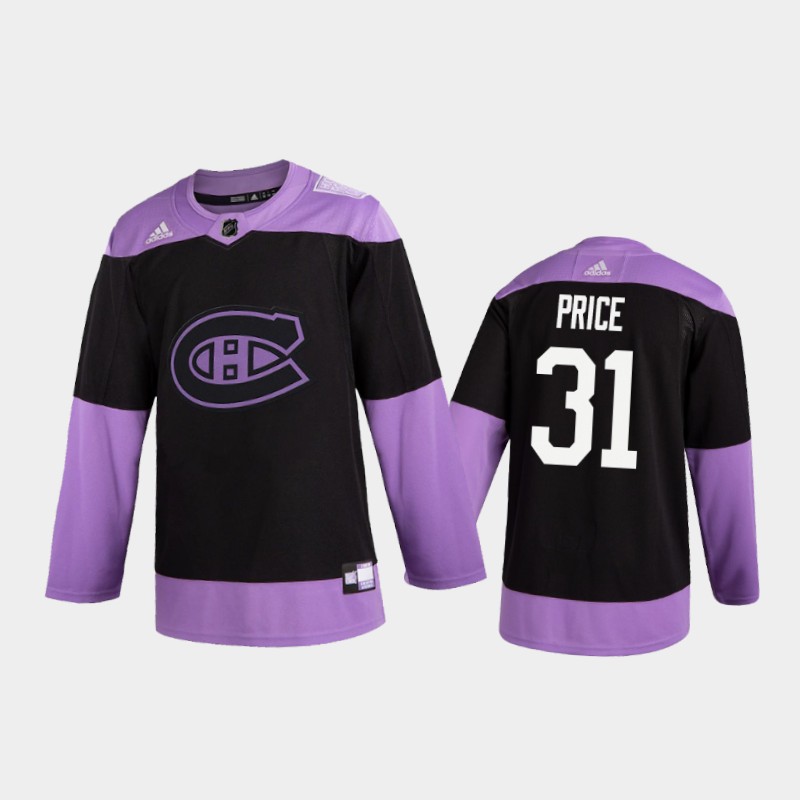 Men's Carey Price #31 Montreal Canadiens 2020 Fights Cancer Black Practice Jersey