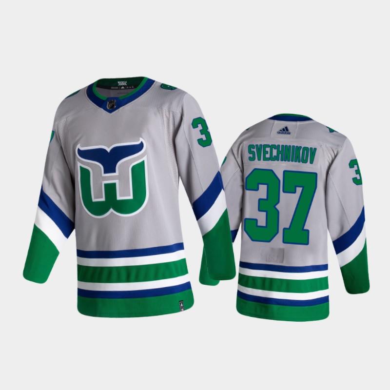 Men's Carolina Hurricanes Andrei Svechnikov #37 Reverse Retro 2020-21 Green Jersey