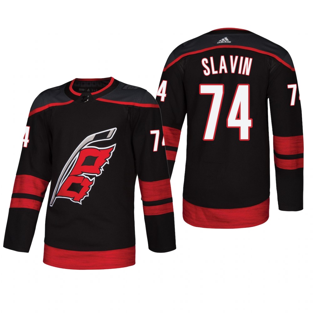 Men's Carolina Hurricanes Jaccob Slavin #74 2018 Alternate Reasonable Jersey - Black