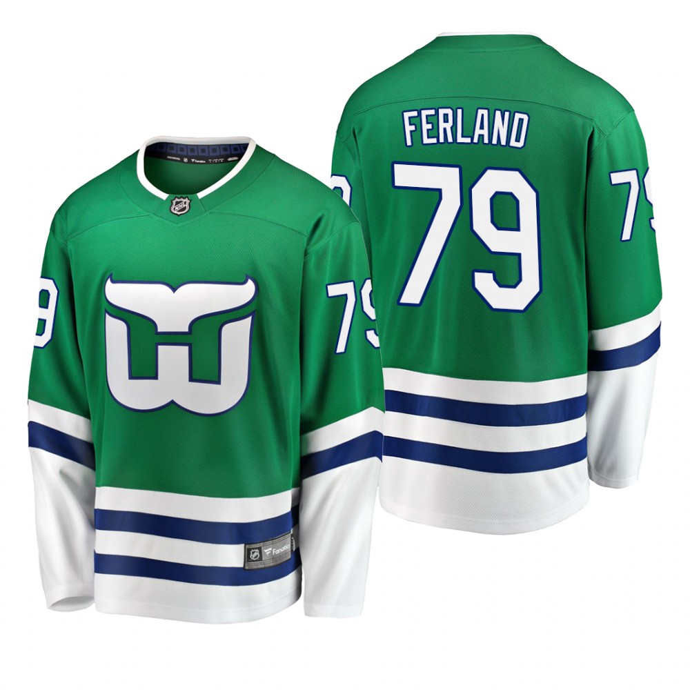 Men's Carolina Hurricanes Micheal Ferland #79 Breakaway Whalers Night Green Jersey