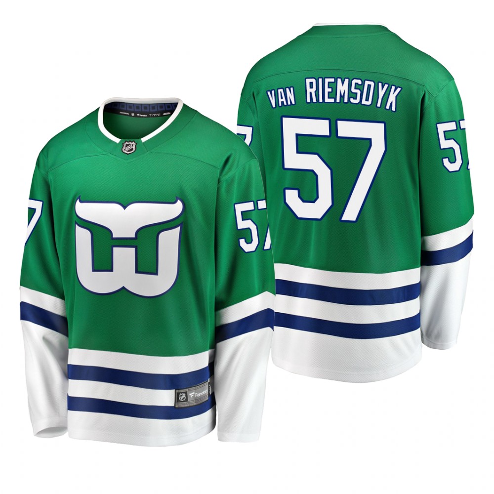Men's Carolina Hurricanes Trevor van Riemsdyk #57 Breakaway Whalers Night Green Jersey