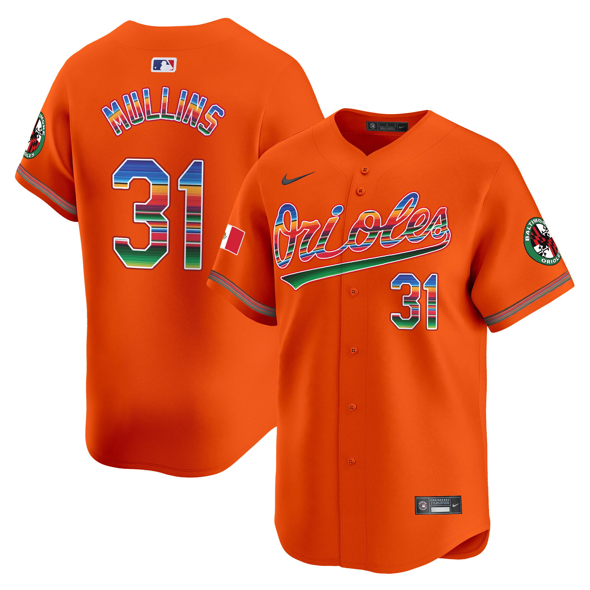 Men's Cedric Mullins Baltimore Orioles Mexico Vapor Premier Limited Orange Jersey - All Stitched