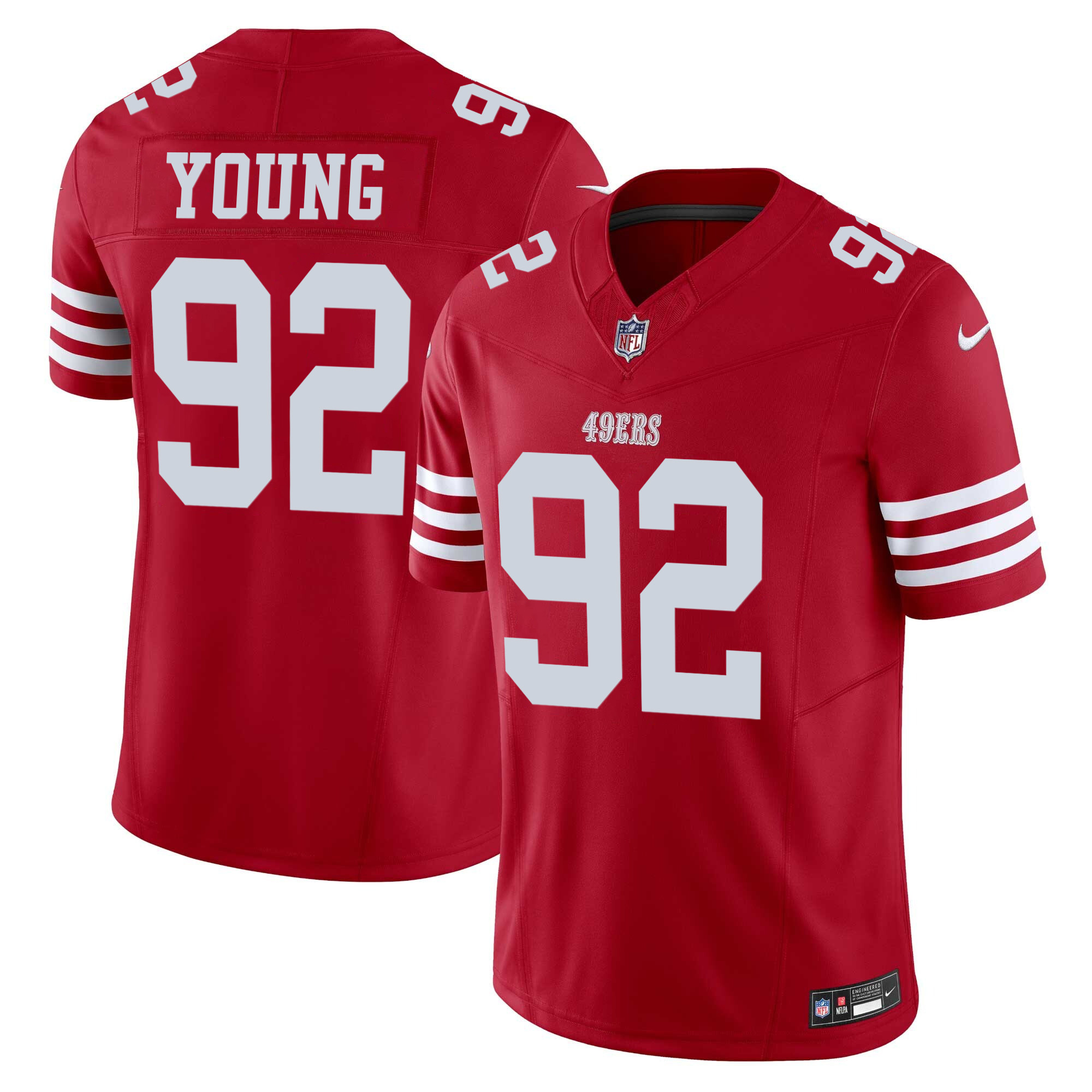 Men's Chase Young San Francisco 49ers Red Jersey - All Stitched