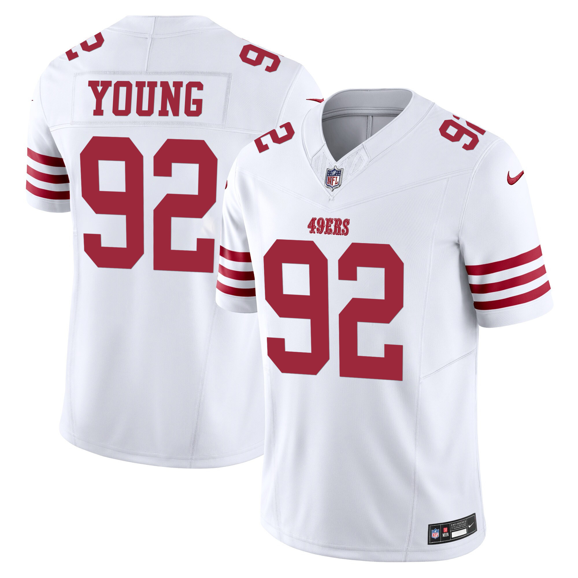 Men's Chase Young San Francisco 49ers White Jersey - All Stitched