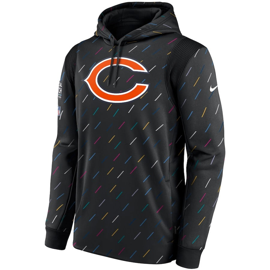 Men’s Chicago Bears Nike Charcoal 2021 NFL Crucial Catch Therma Pullover Hoodie