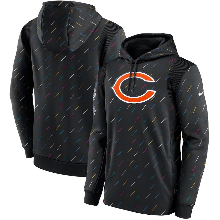 Men’s Chicago Bears Nike Charcoal 2021 NFL Crucial Catch Therma Pullover Hoodie
