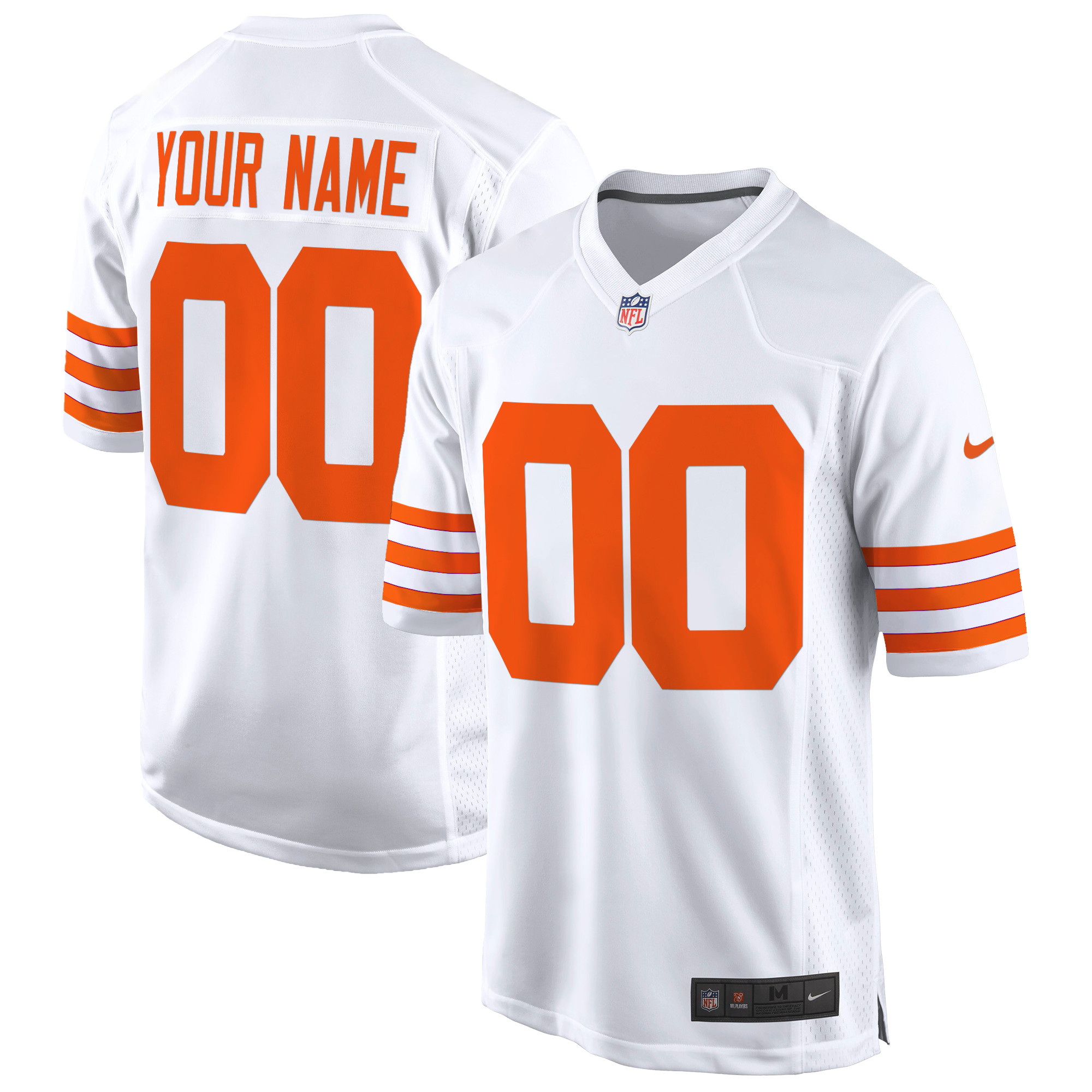 Men's Chicago Bears Throwback Game Custom White Jersey - All Stitched