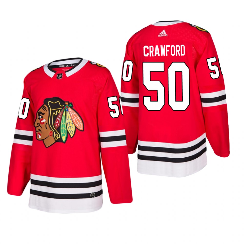 Men's Chicago Blackhawks Corey Crawford #50 Home Red Player Cheap Jersey