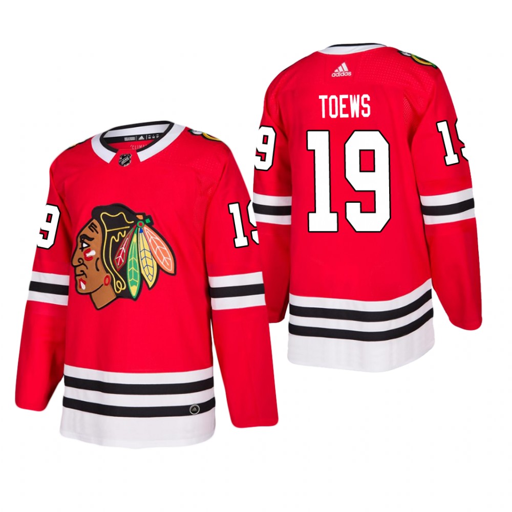 Men's Chicago Blackhawks Jonathan Toews #19 Home Red Player Cheap Jersey