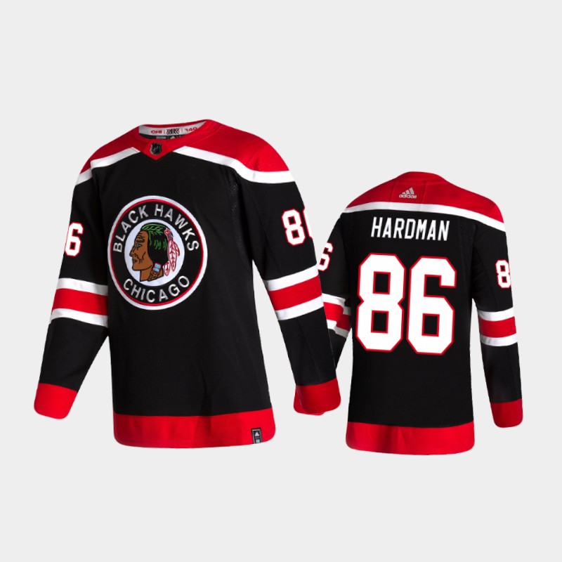 Men's Chicago Blackhawks Mike Hardman #86 Reverse Retro 2021 Black Jersey