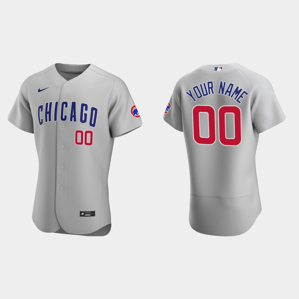 Men's Chicago Cubs Gray 2020 Road Custom Jersey