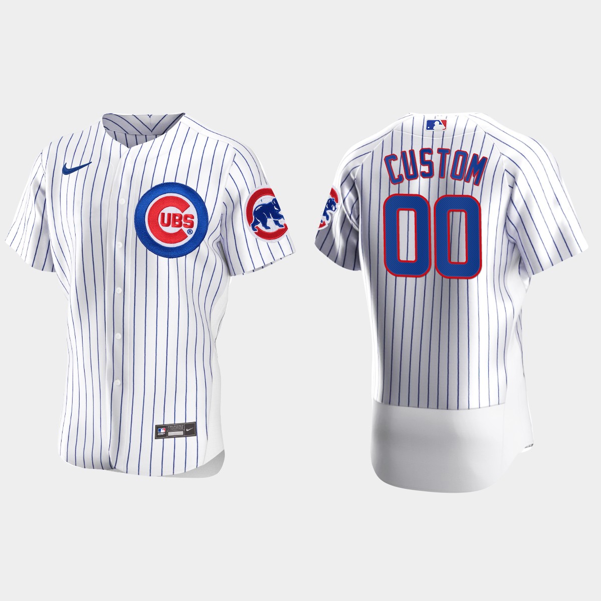 Men's Chicago Cubs White Custom Jersey