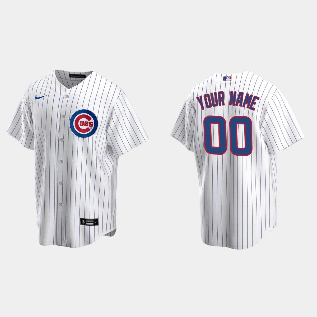 Men's Chicago Cubs White Home Custom Jersey