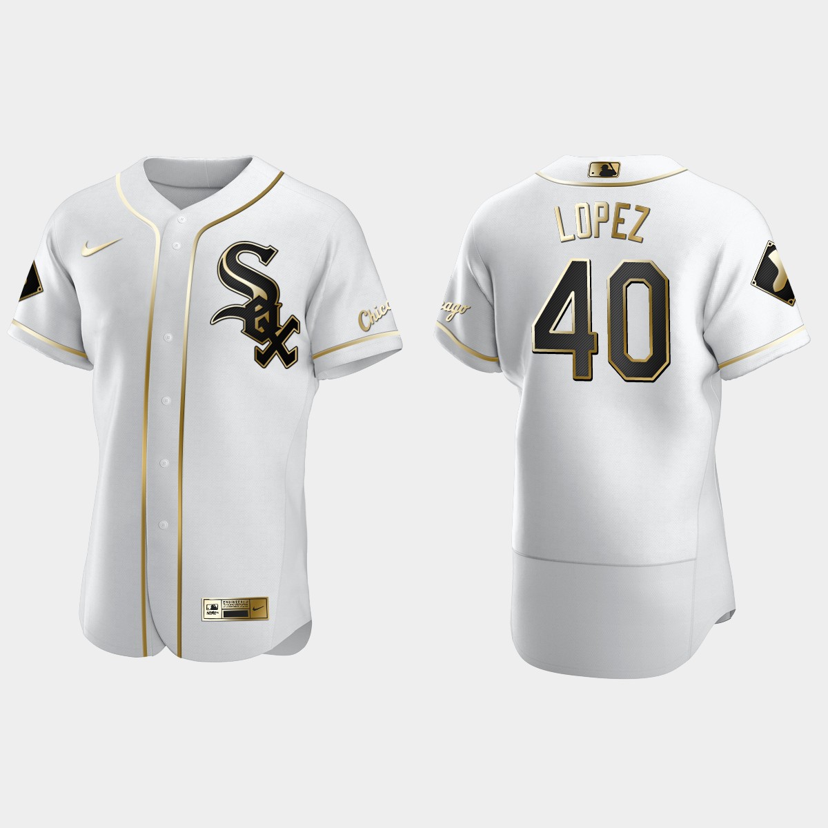 Men's Chicago White Sox Reynaldo Lopez Golden Edition Jersey - White