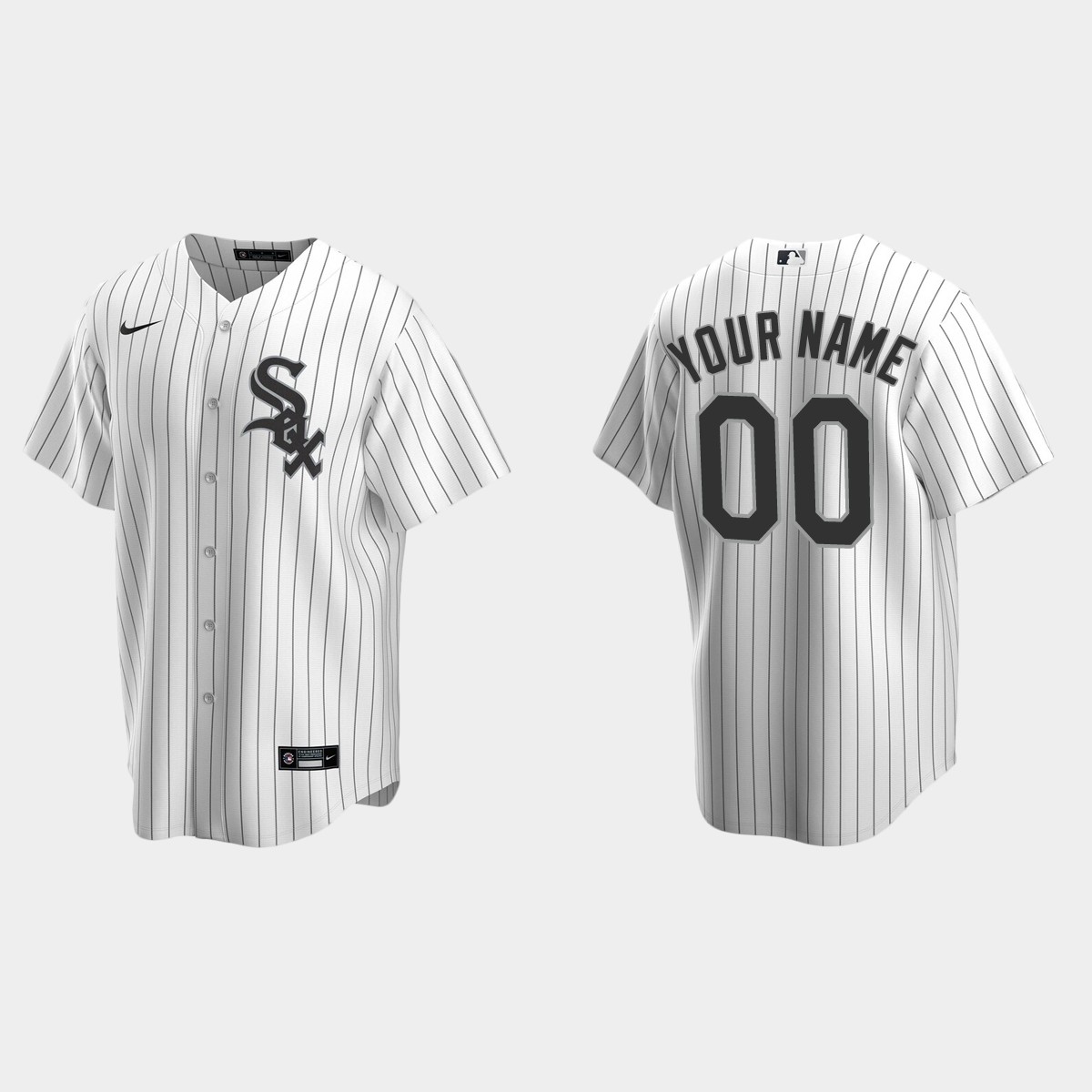 Men's Chicago White Sox White Home Custom Jersey