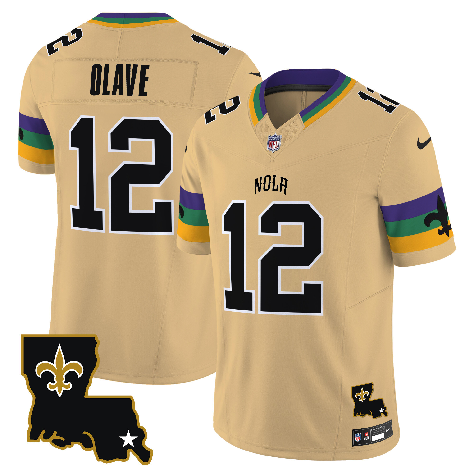 Men's Chris Olave New Orleans Saints 2024 New Orleans City Vapor Limited Gold Jersey - All Stitched