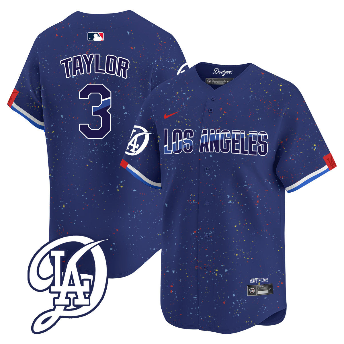 Men's Chris Taylor Los Angeles Dodgers 2024 City Connect Vapor Premier Limited Royal Jersey - All Stitched