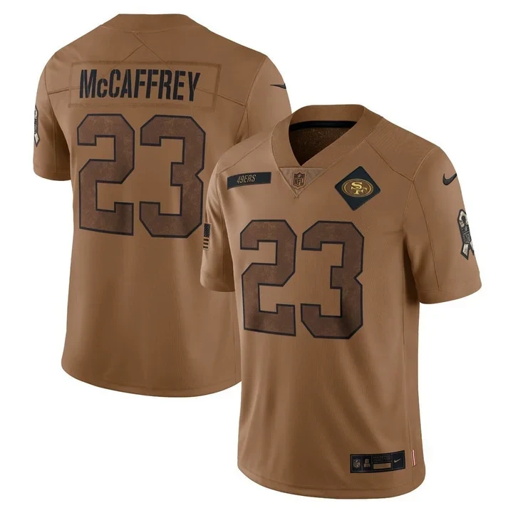 Men's Christian McCaffrey San Francisco 49ers 2023 Salute To Service Jersey - Brown