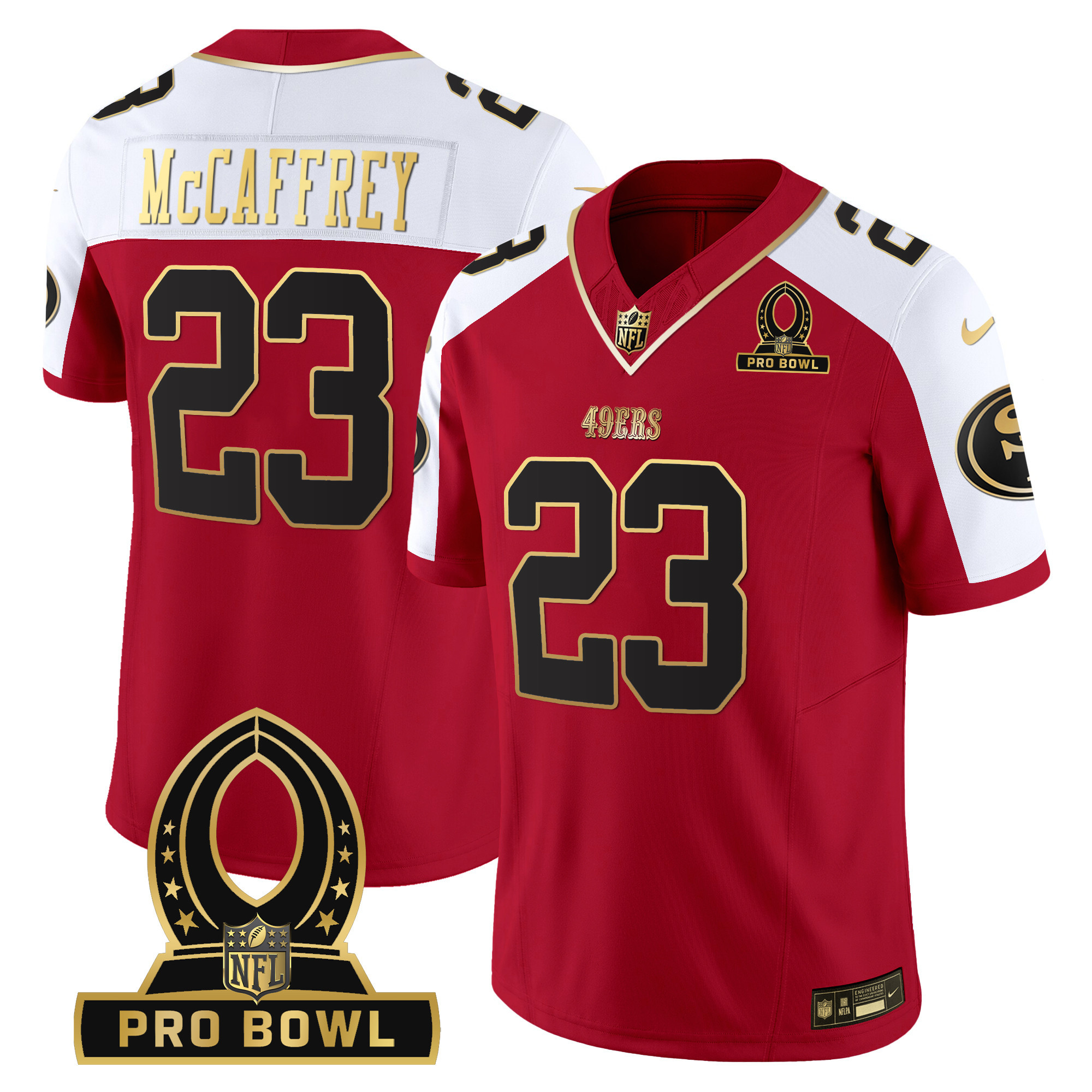 Men's Christian McCaffrey San Francisco 49ers 2024 Pro Bowl Patch Vapor Alternate Jersey - All Stitched