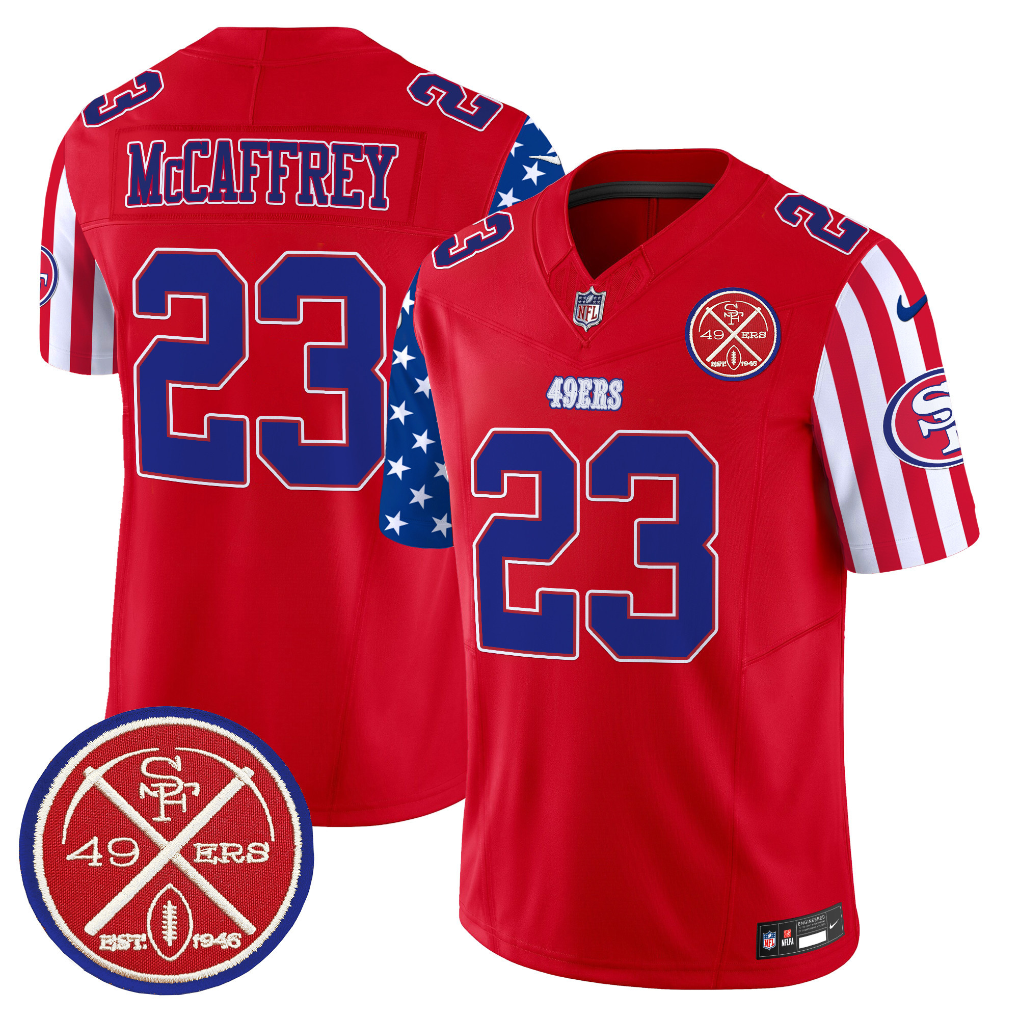 Men's Christian McCaffrey San Francisco 49ers American Style Vapor Limited Red Jersey - All Stitched