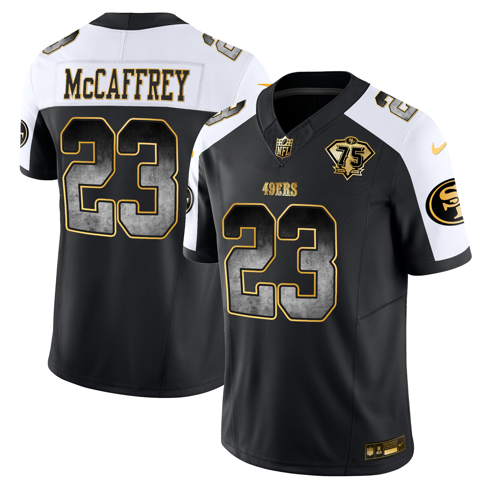 Men's Christian McCaffrey San Francisco 49ers Arch Smoke Vapor Alternate Jersey - All Stitched