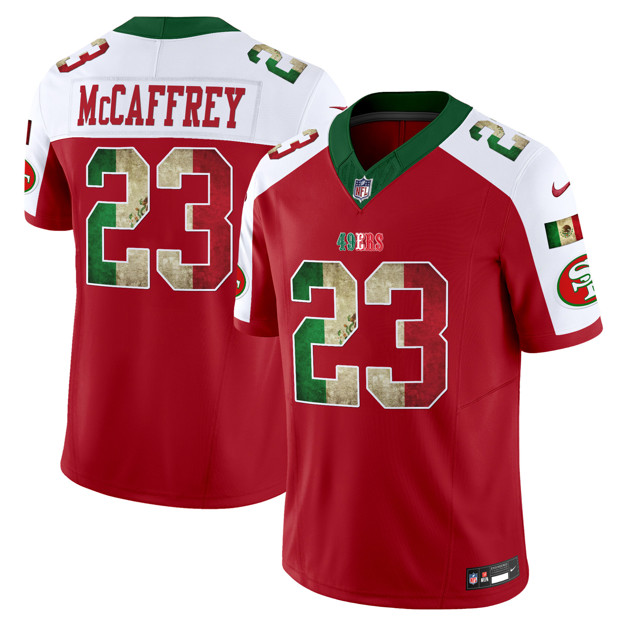 Men's Christian McCaffrey San Francisco 49ers Mexico Vapor Limited Red Alternate Jersey - All Stitched