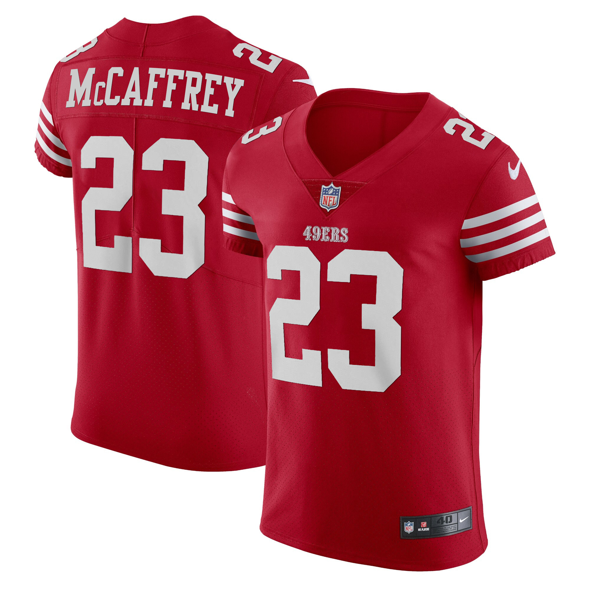 Men's Christian McCaffrey San Francisco 49ers Vapor Elite Scarlet Jersey - All Stitched