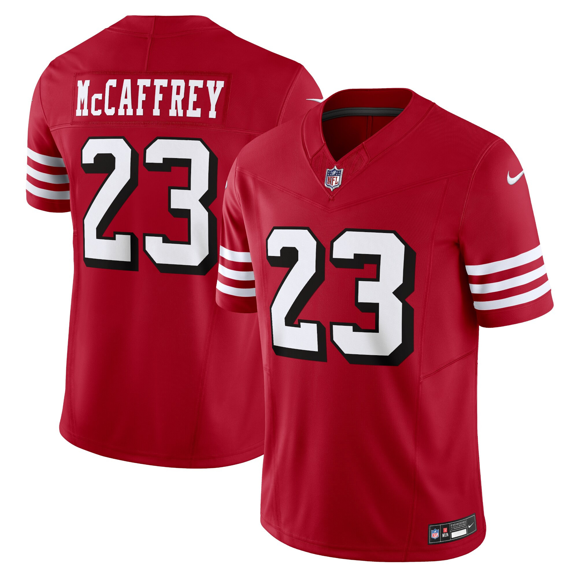 Men's Christian McCaffrey San Francisco 49ers Vapor F.U.S.E. Limited Scarlet Jersey - Scarlet - All Stitched