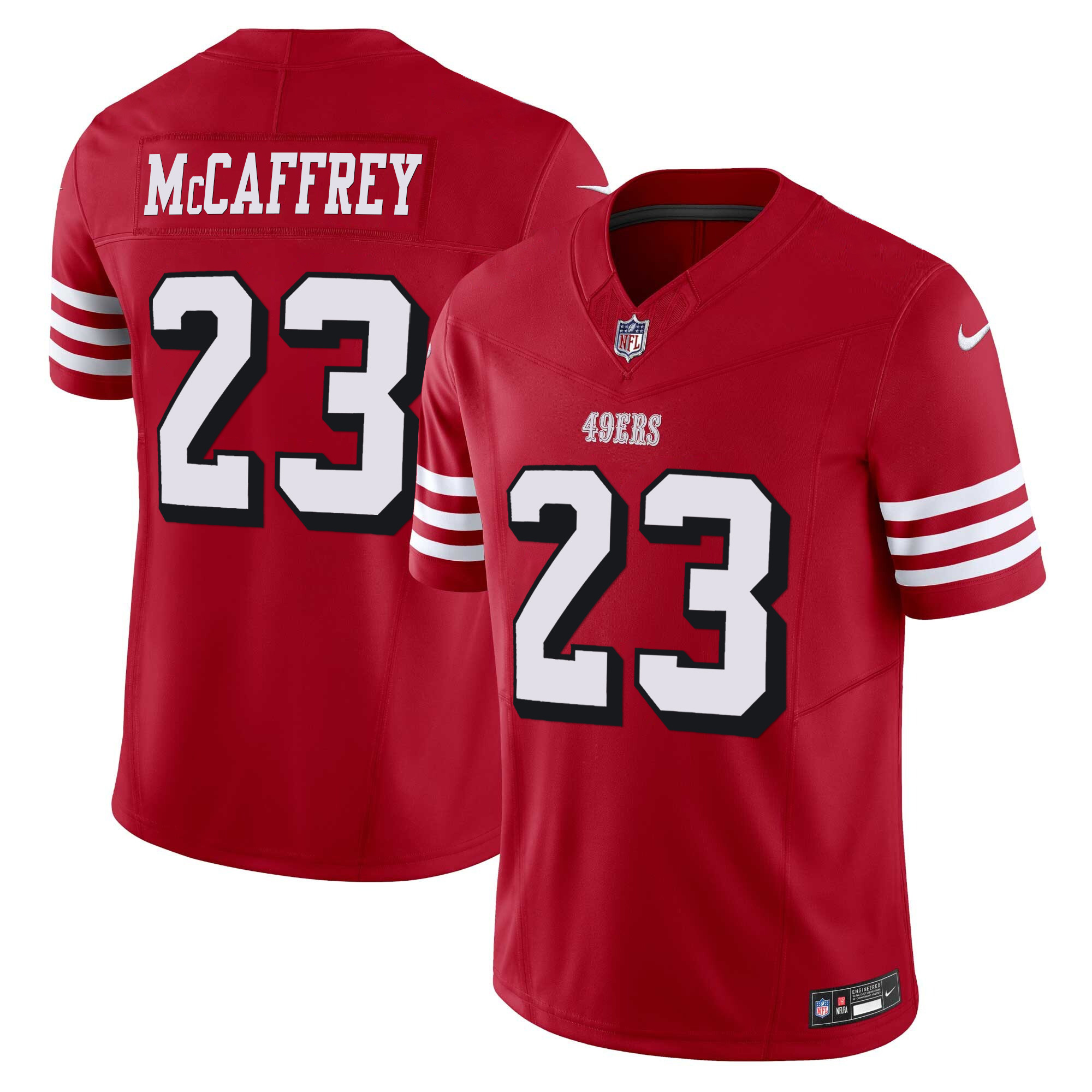 Men's Christian McCaffrey San Francisco 49ers Vapor Limited Red Jersey V2 - All Stitched
