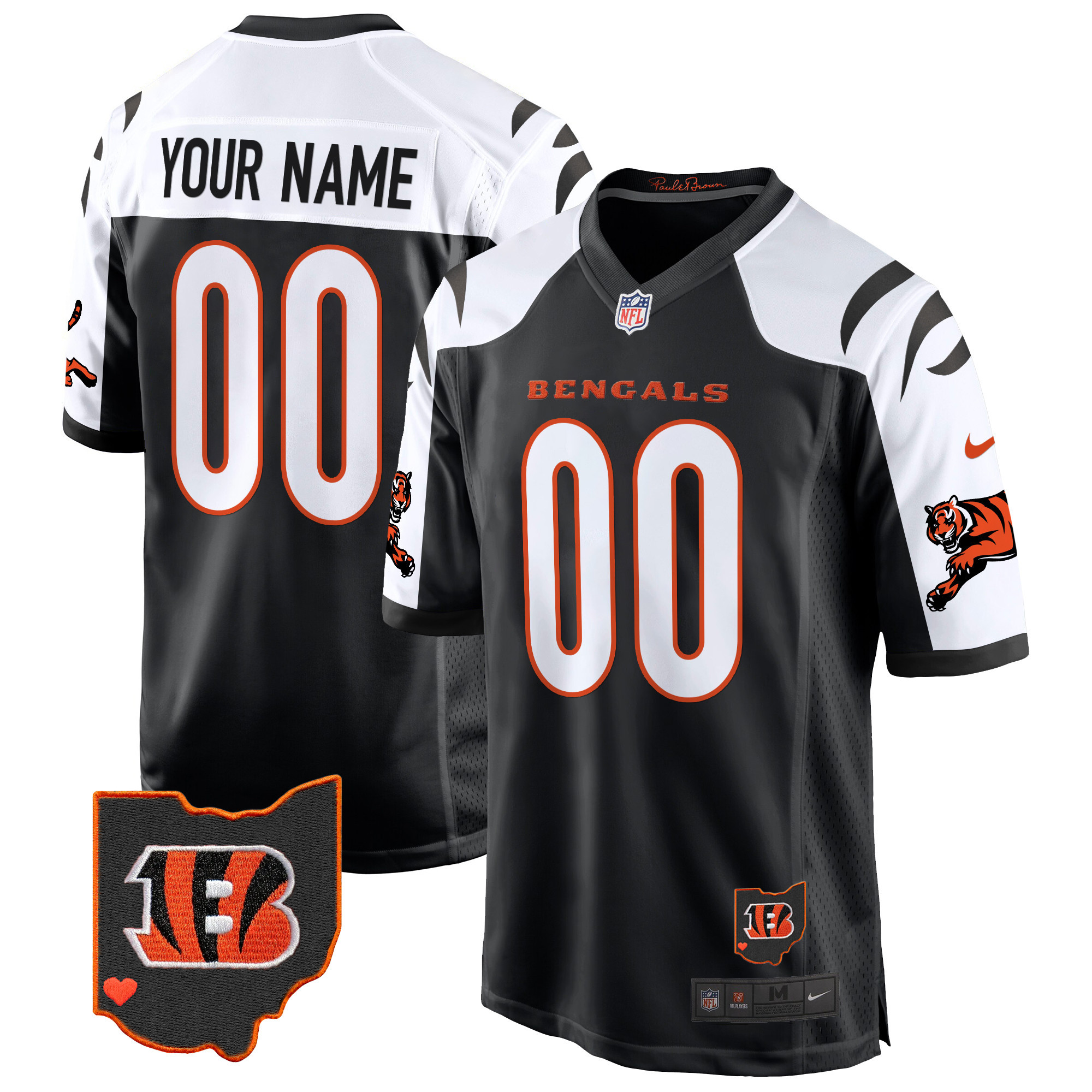 Men's Cincinnati Bengals 2024 Game Custom Black Alternate Jersey - All Stitched