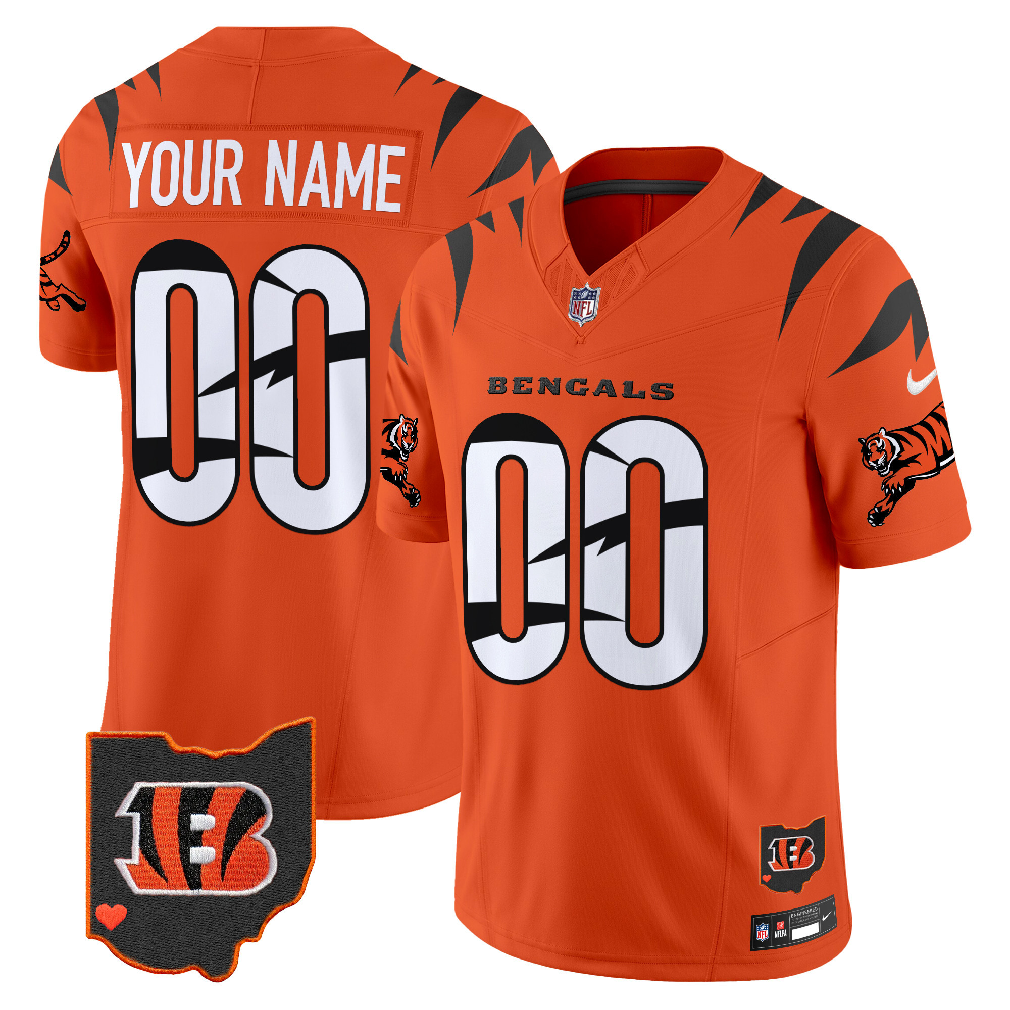 Men's Cincinnati Bengals Special Vapor Limited Custom Orange Jersey - All Stitched