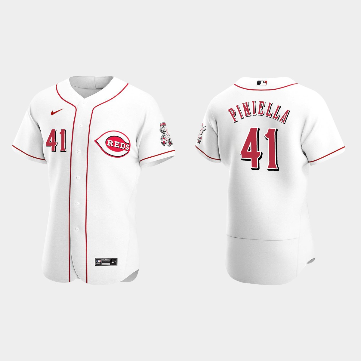 Men's Cincinnati Reds Lou Piniella White Retired Player Jersey