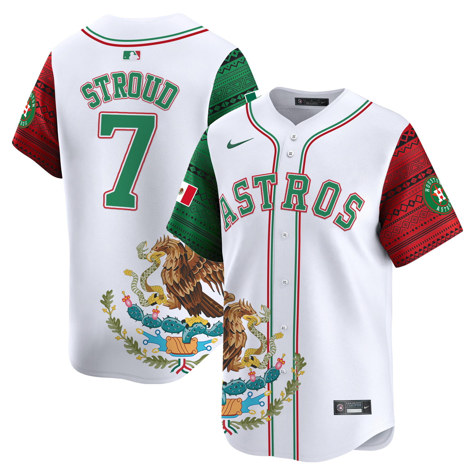 Men's CJ Stroud Houston Astros Aztec Mexico Vapor Premier Limited White Jersey - Printed