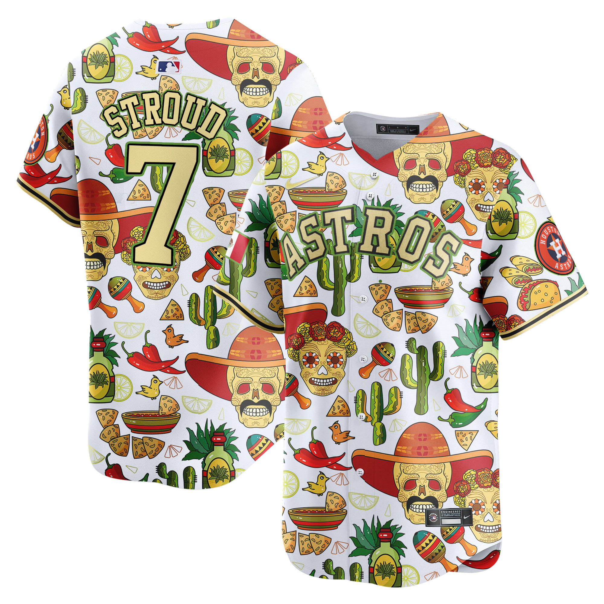 Men's CJ Stroud Houston Astros Mexico Cinco De Mayo Vapor Premier Limited White Jersey - Printed