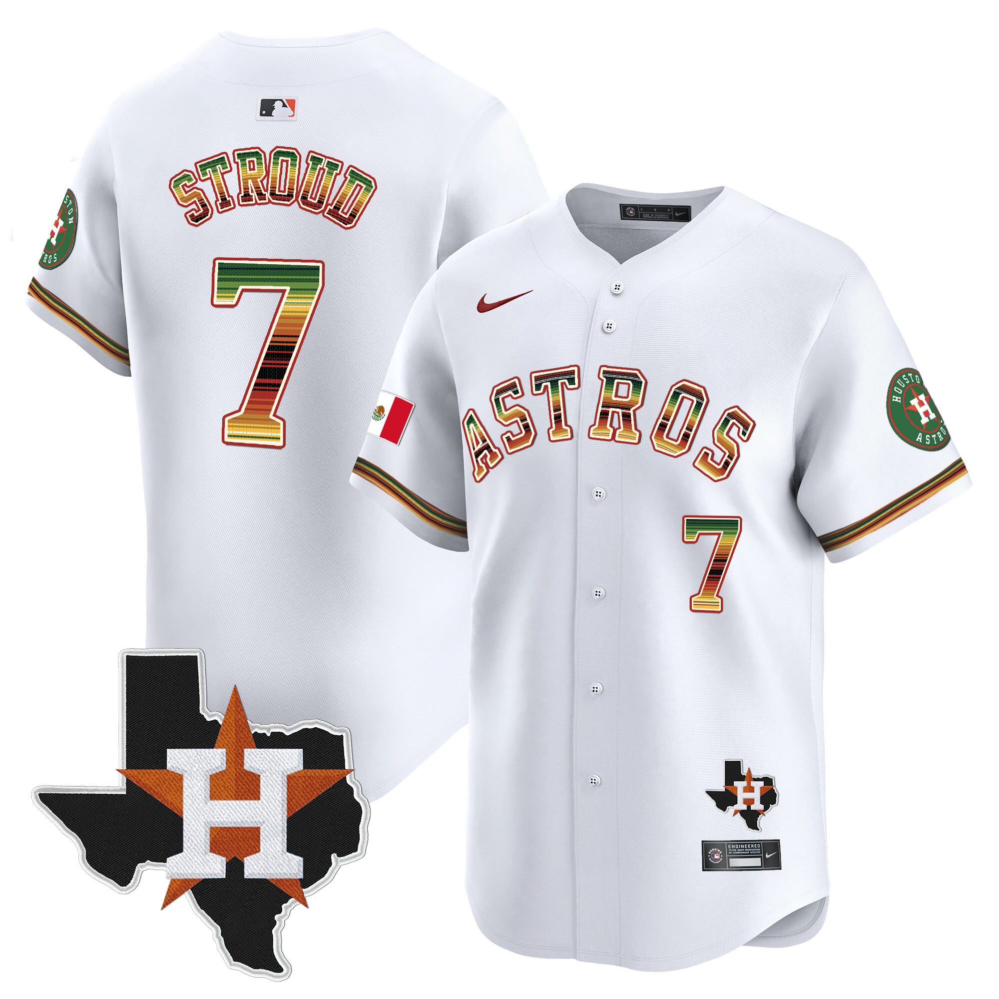 Men's CJ Stroud Houston Astros Mexico Traditional Style Vapor Premier Limited White Jersey - All Stitched