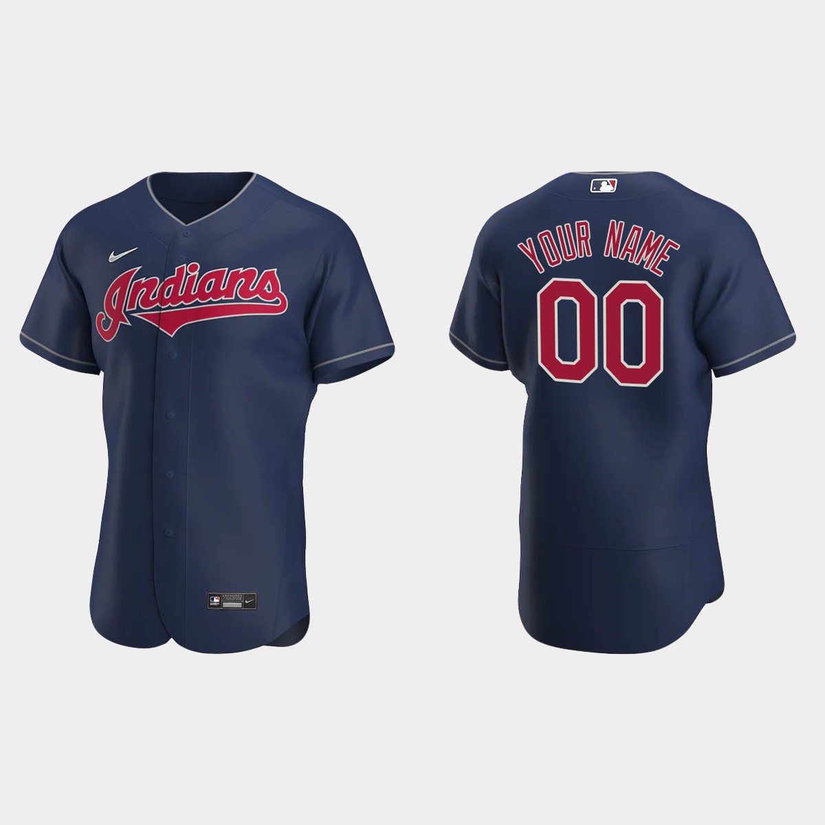 Men's Cleveland Indians Navy 2020 Alternate Custom Jersey