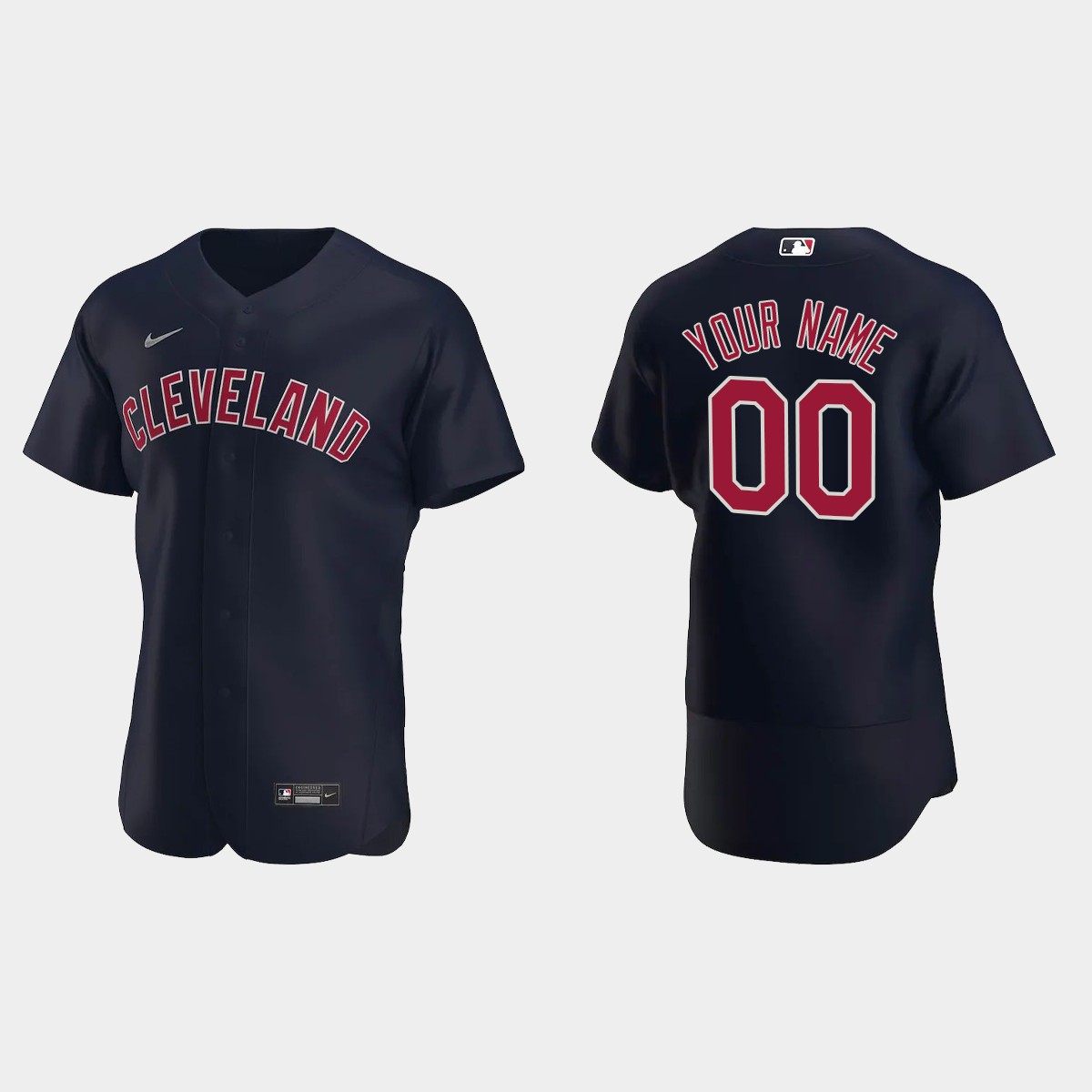 Men's Cleveland Indians Navy 2020 Alternate Custom Jersey