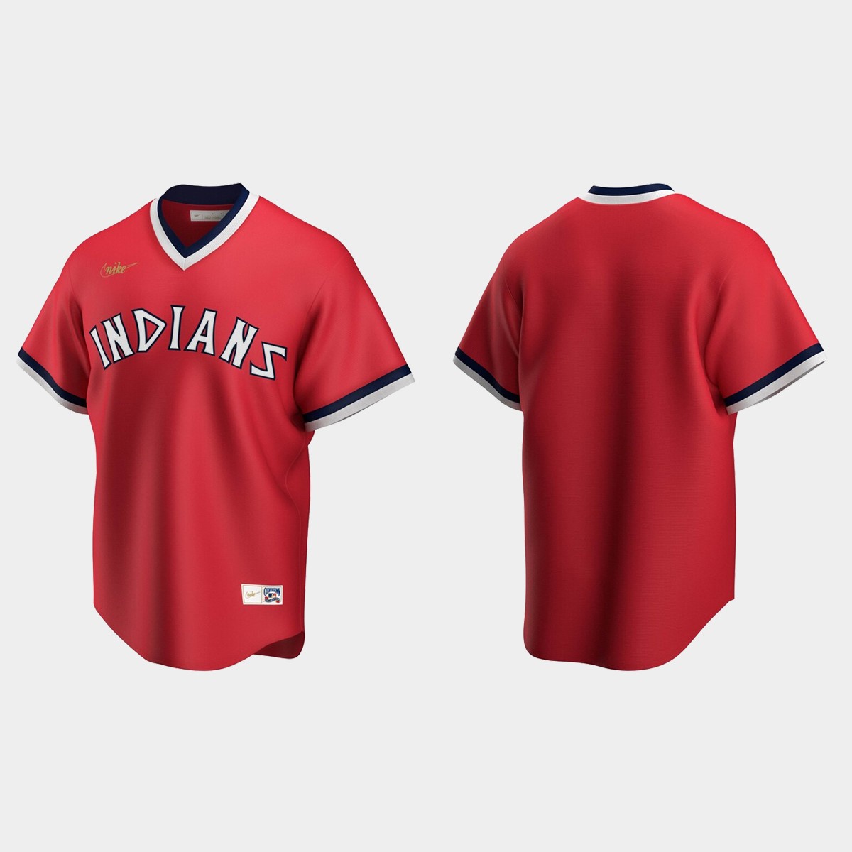 Men's Cleveland Indians Road Cooperstown Collection Jersey - Red