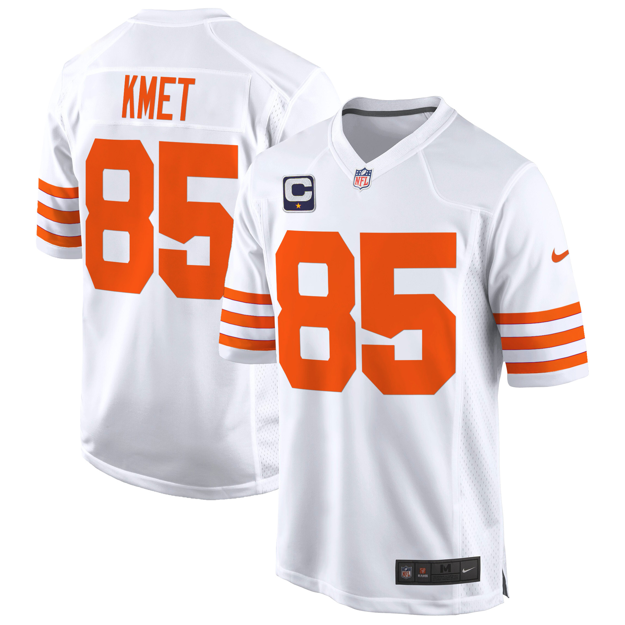 Men's Cole Kmet Chicago Bears Throwback Game White Jersey - All Stitched