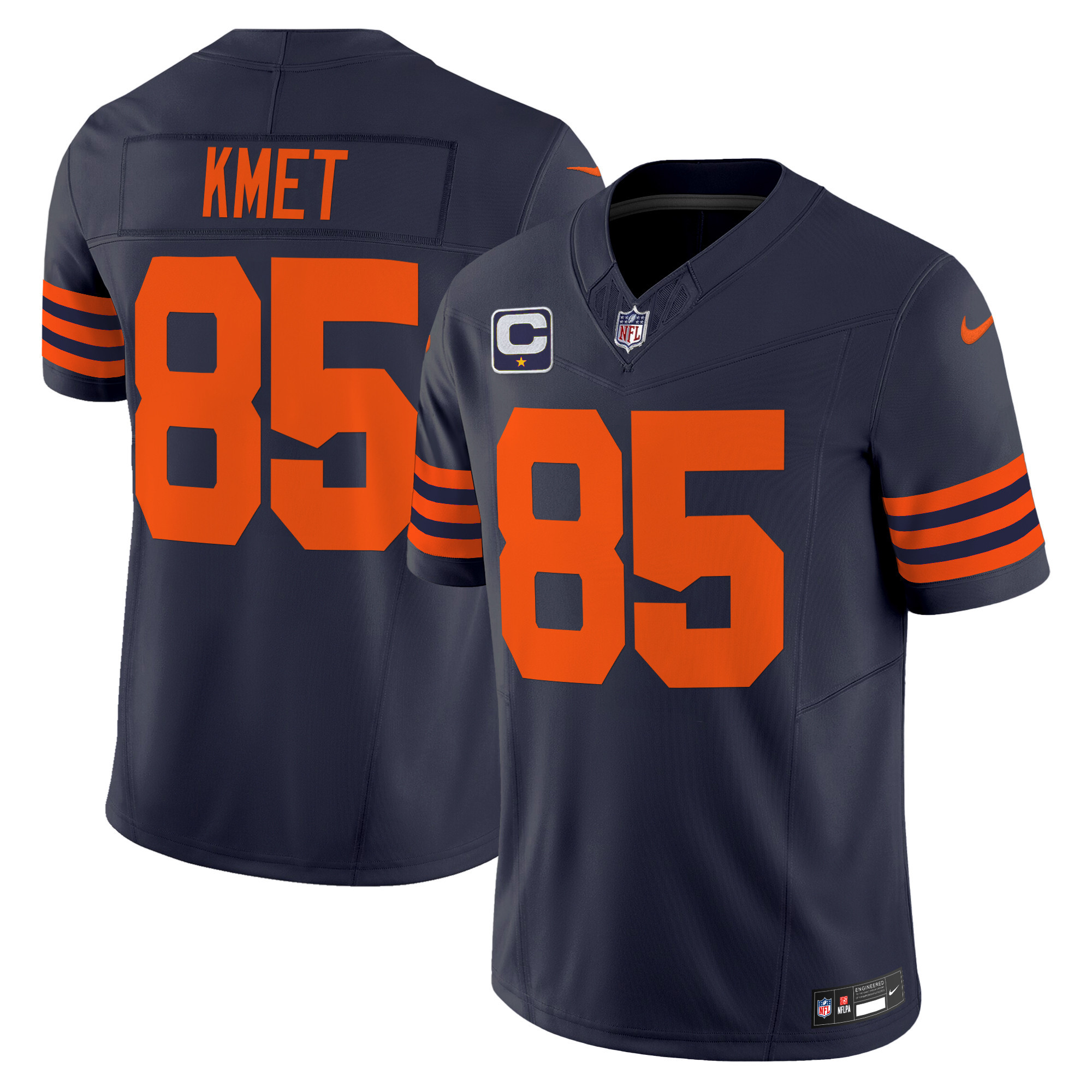 Men's Cole Kmet Chicago Bears Throwback Vapor Limited Navy Jersey - All Stitched