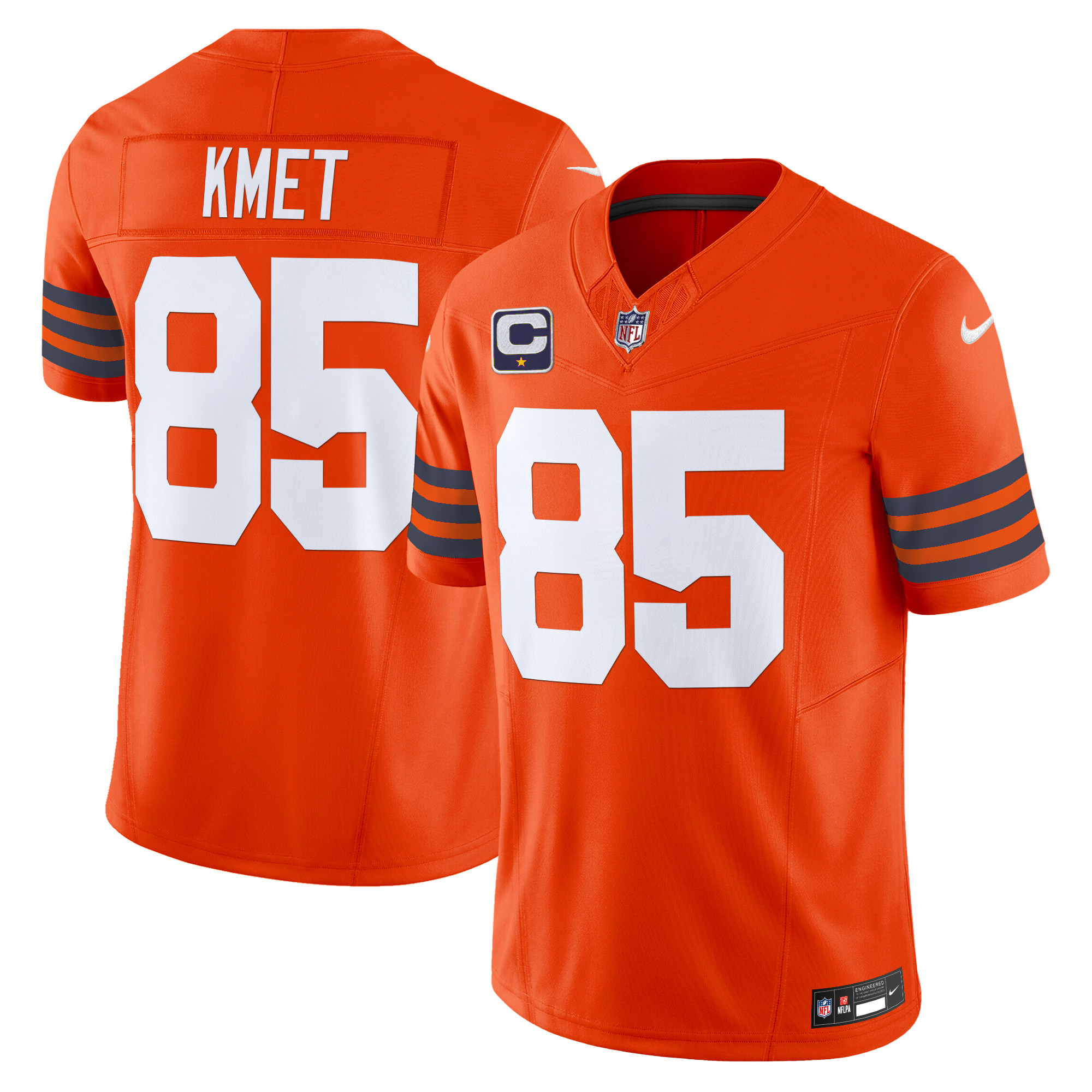 Men's Cole Kmet Chicago Bears Throwback Vapor Limited Orange Jersey - All Stitched