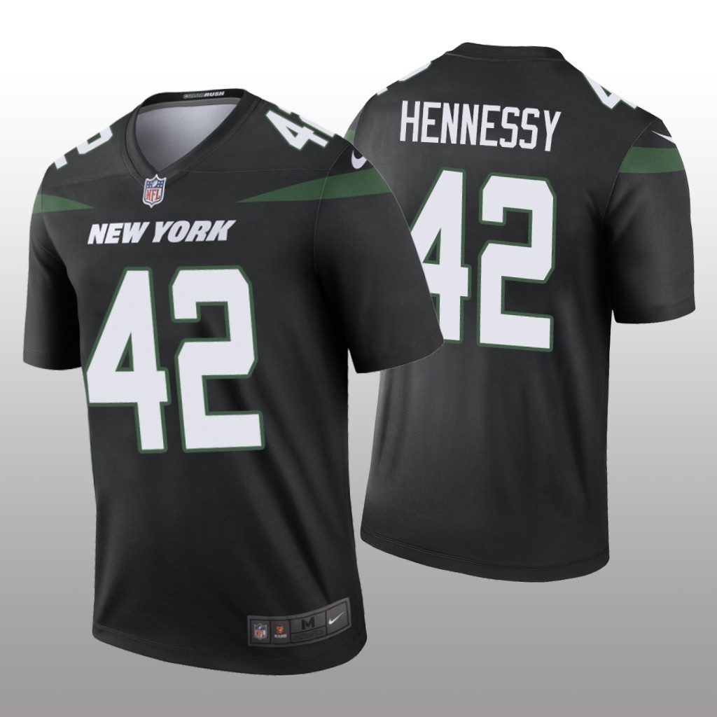 Men's Color Rush Legend Thomas Hennessy #42 New York Jets Black Jersey
