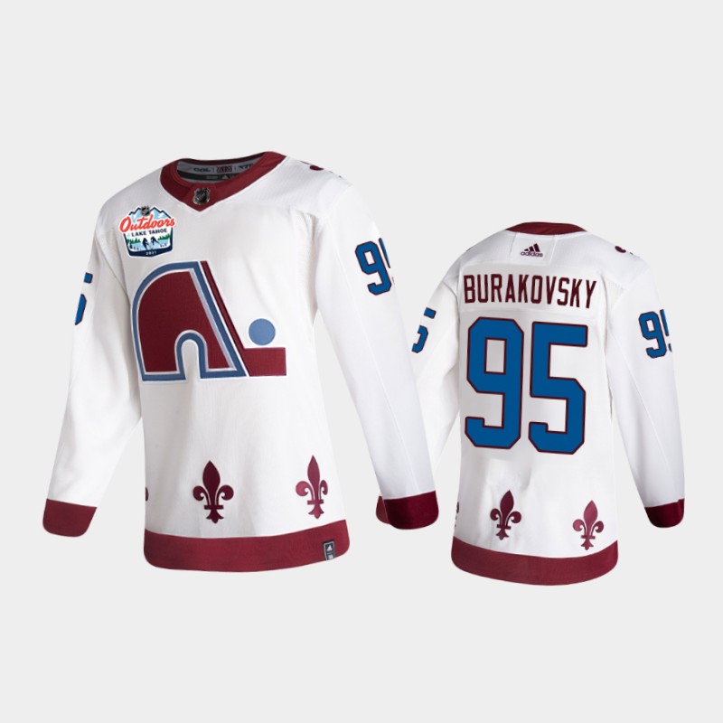 Men's Colorado Avalanche Andre Burakovsky #95 2021 Lake Tahoe White Patch Jersey
