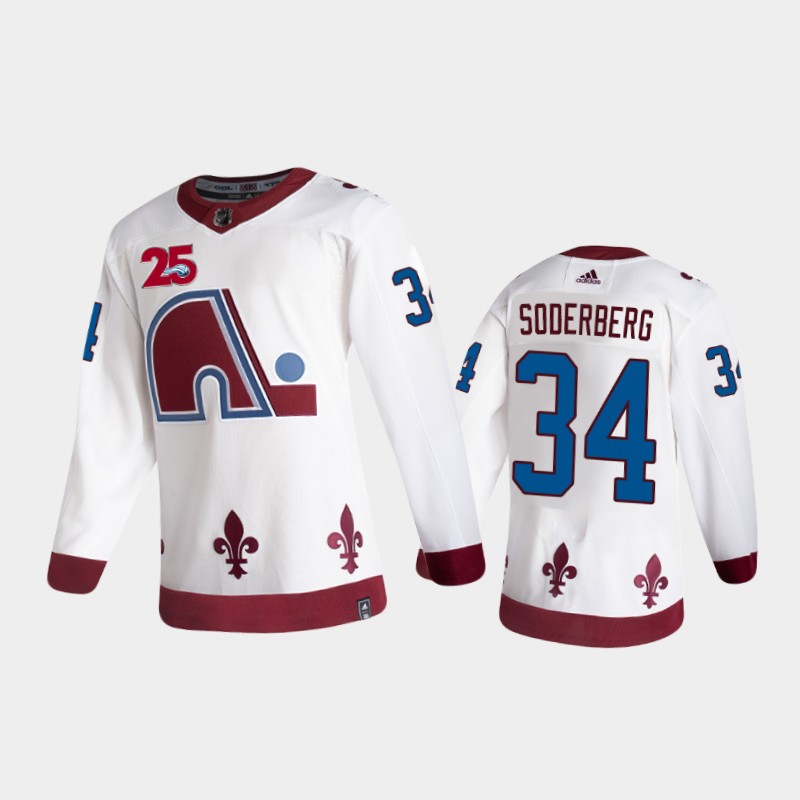 Men's Colorado Avalanche Carl Soderberg #34 Reverse Retro 2021 White Jersey