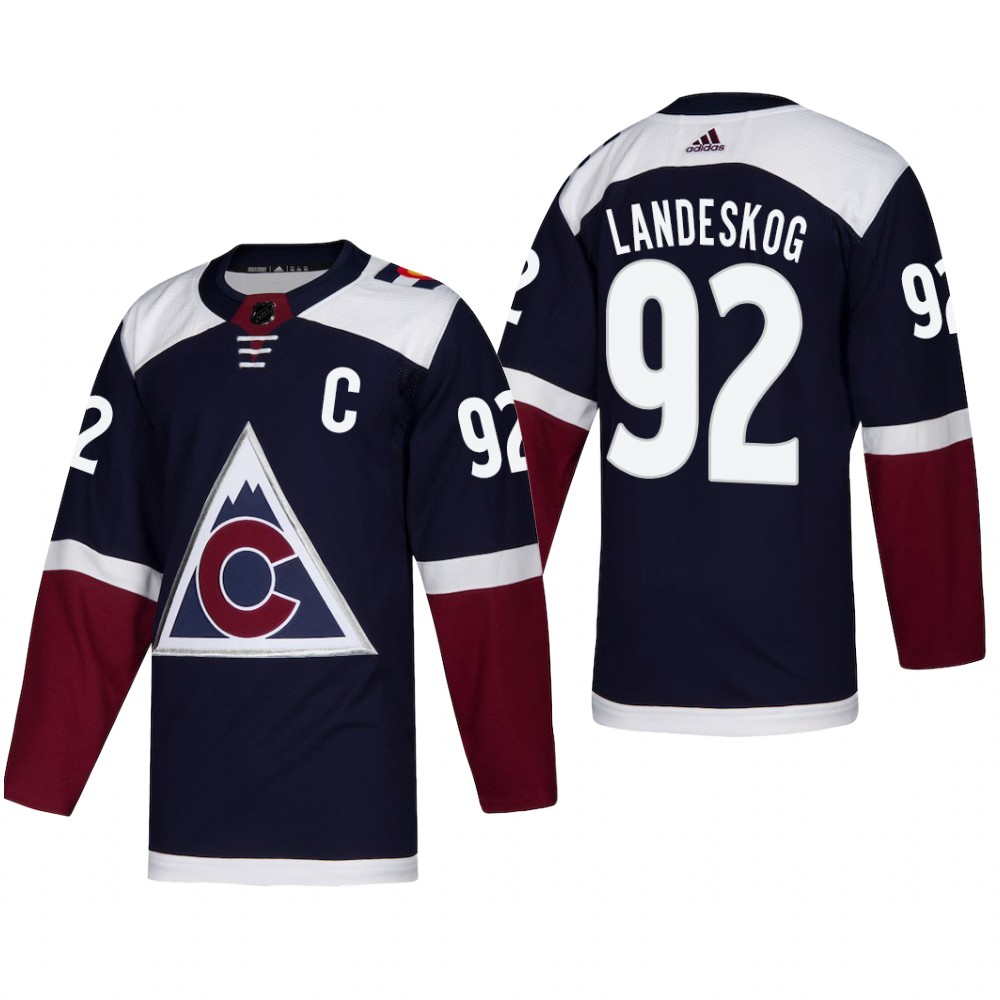 Men's Colorado Avalanche Gabriel Landeskog #92 2018-19 Alternate Reasonable Jersey - Navy